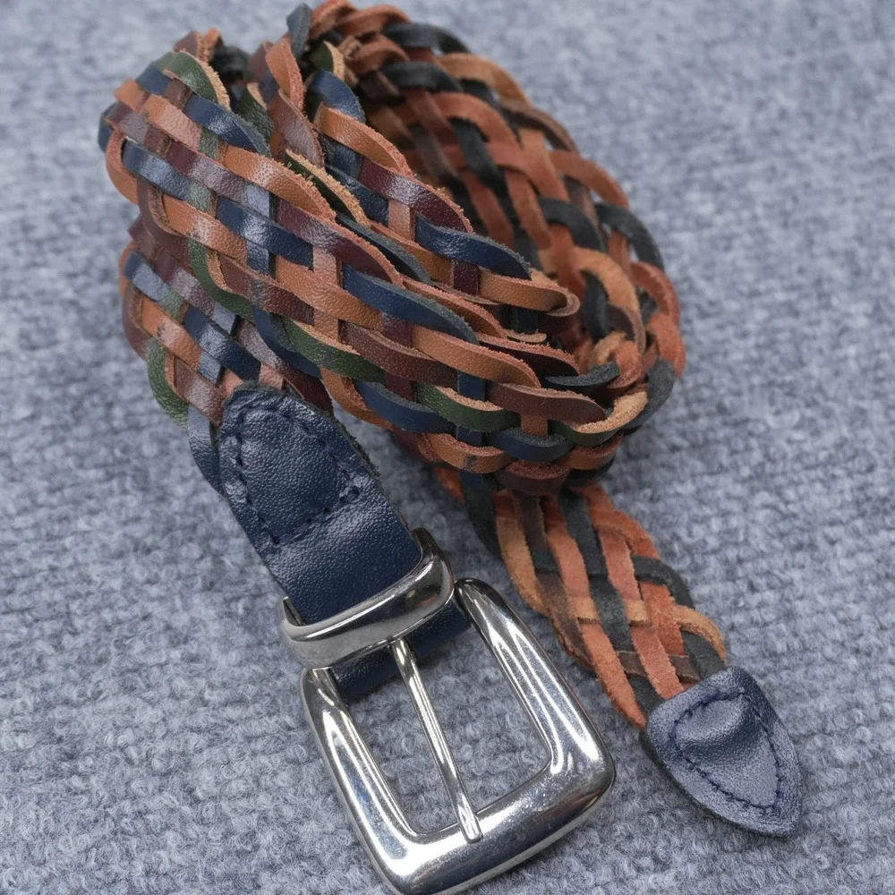 Braided Leather Belt Unisex 32